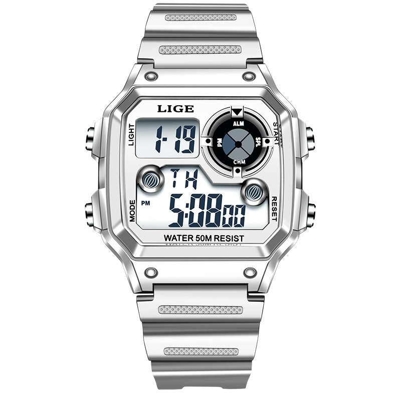 Unisex all white digital wrist watch