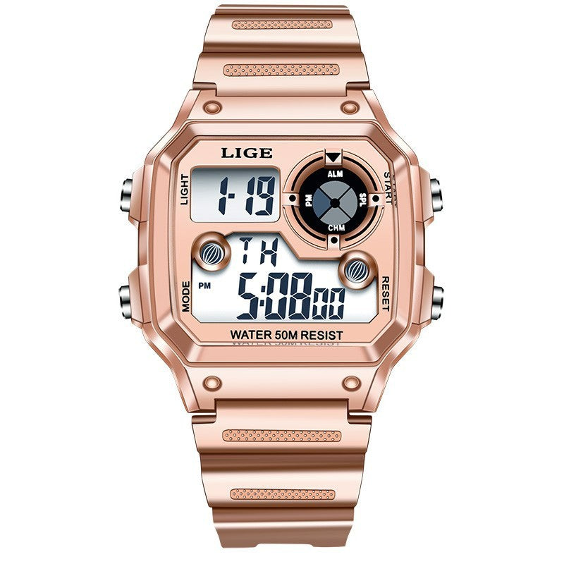 Unisex pink digital wrist watch