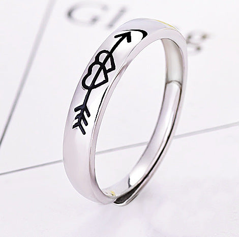 Unisex silver S925 silver heart couple rings