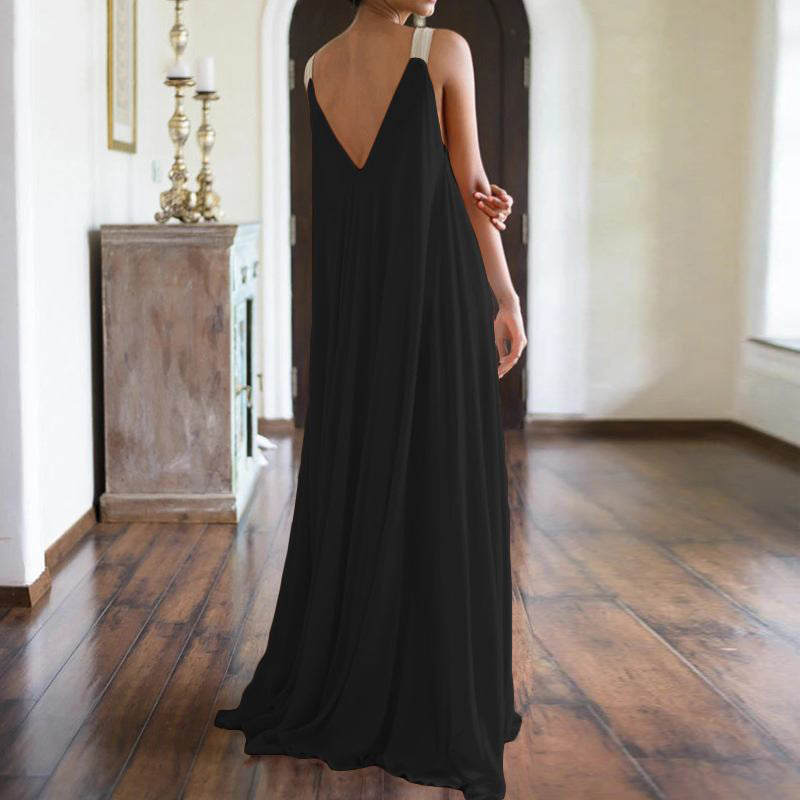Women's black bohemian plus dress