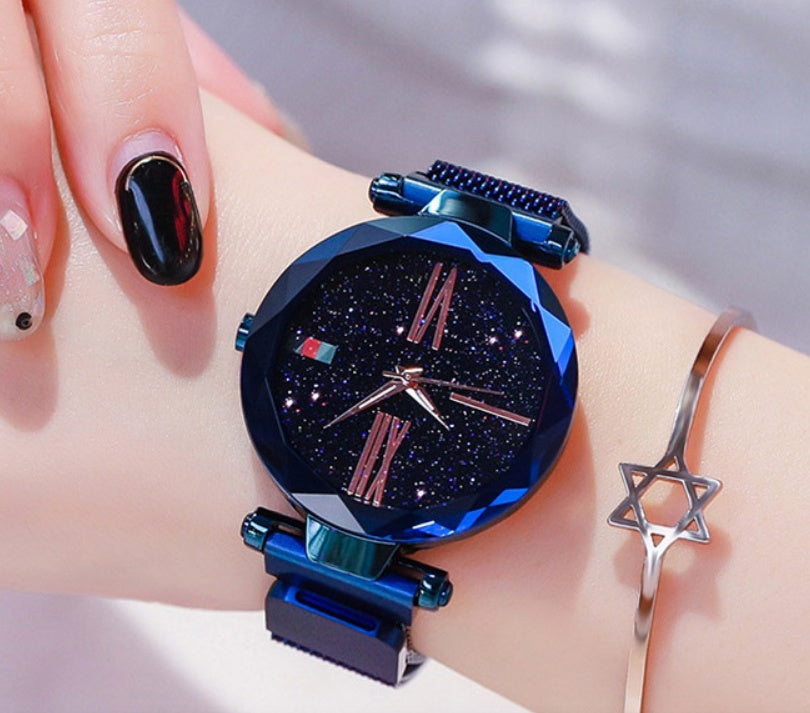 Starry sky glitter mesh watch for women - view 3