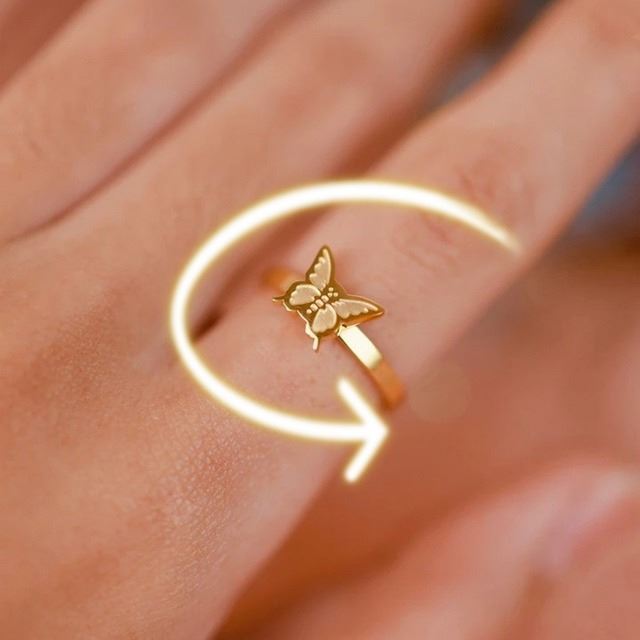 Alternate view: Women's fidget spinner ring