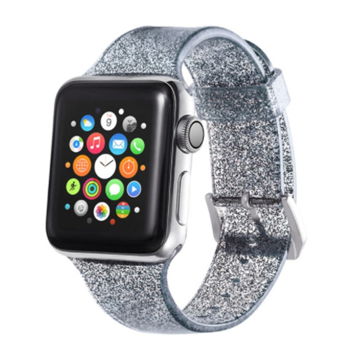 Women's black silicone smart watch strap