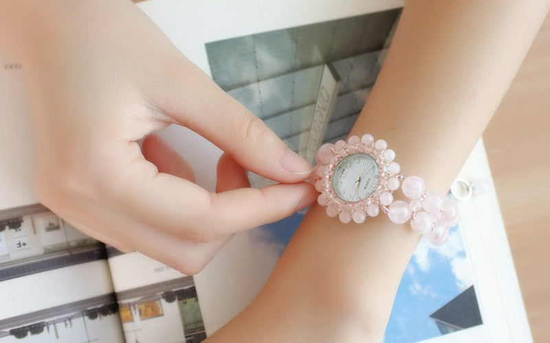 Women's pink amethyst watch