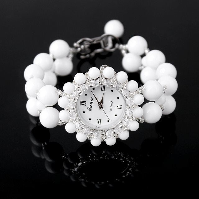 Women's white amethyst watch