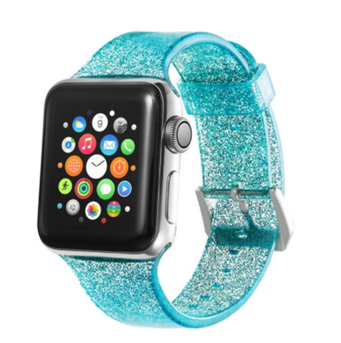 Women's green silicone smart watch strap