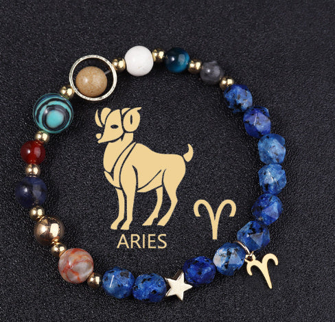 Women's zodiac natural stone bracelet