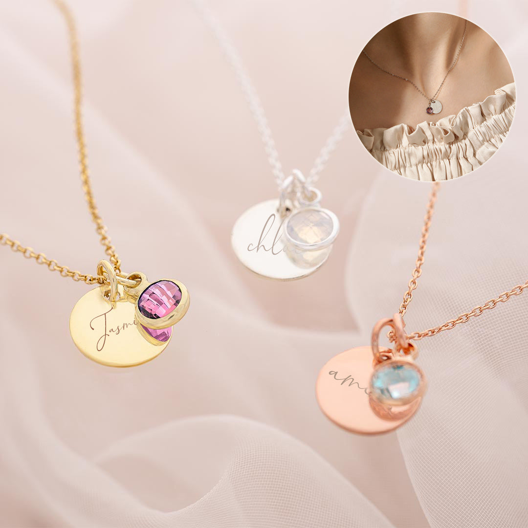 Alternate view: Women's birthstone necklace