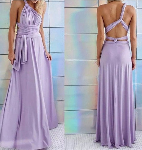 Women's purple backless maxi dress