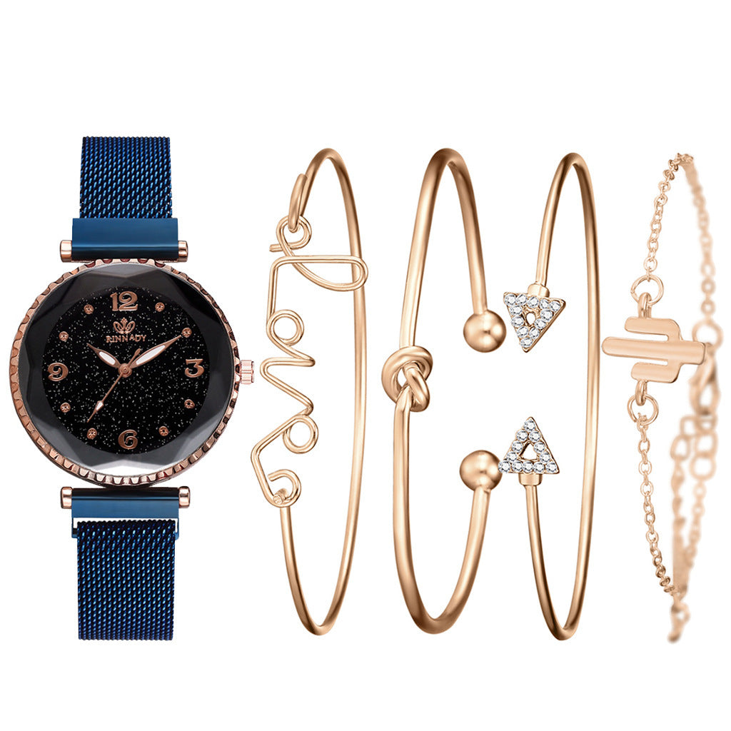 Women's blue starry sky bracelet watch