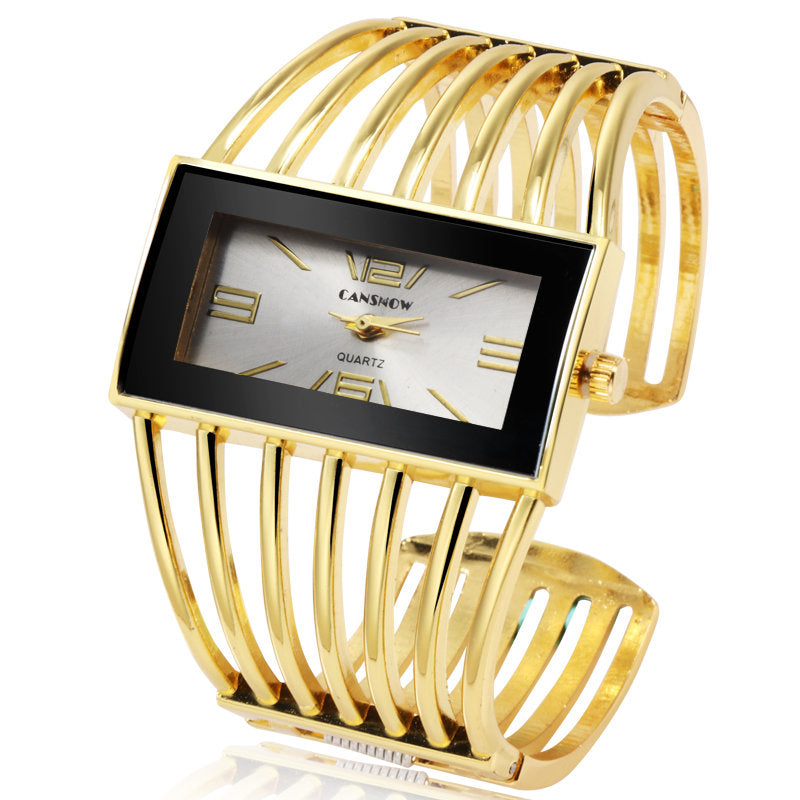 Hollow bangle bracelet watch for women - view 1