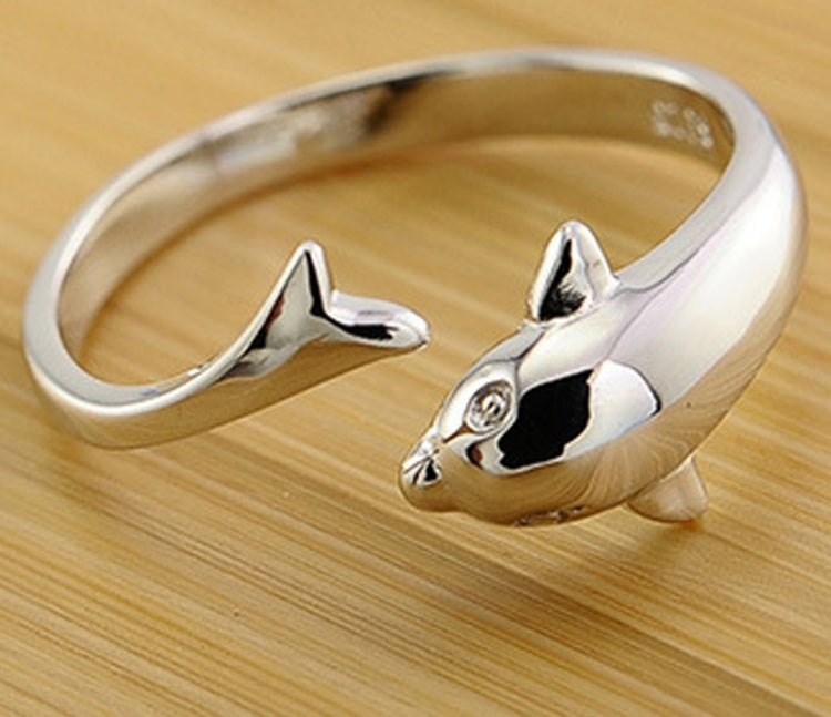 Unisex cute dolphin ring