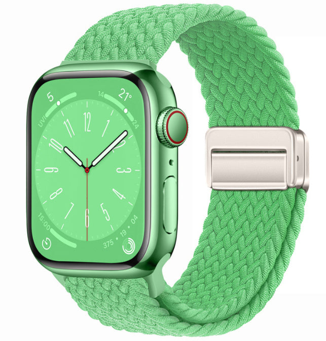 Unisex bright green starlight butto woven loop watch band