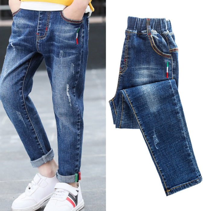 Boys blue denim trousers
