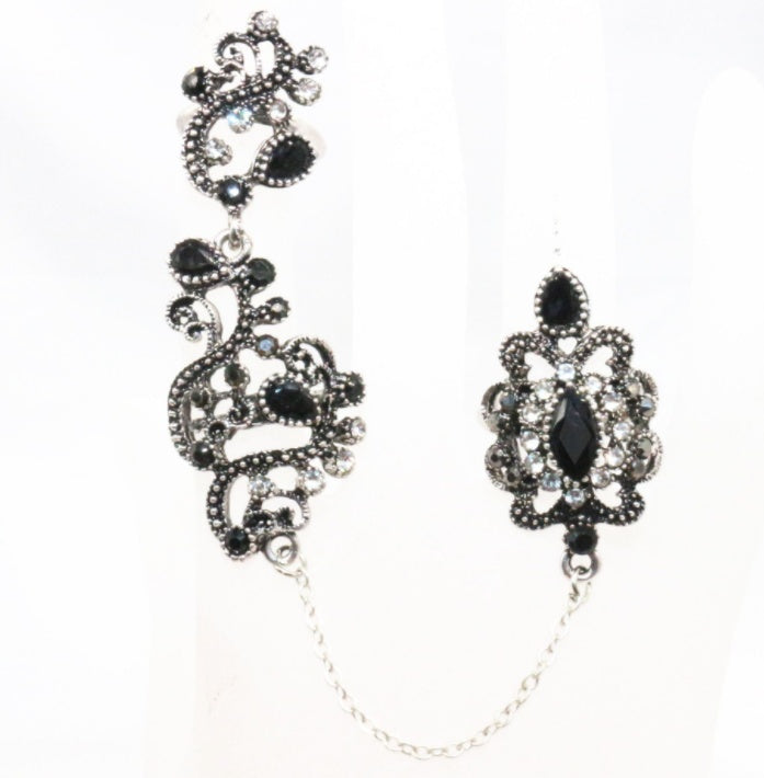 Women's black turkish double ring