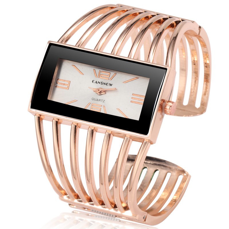 Hollow bangle bracelet watch for women - view 7