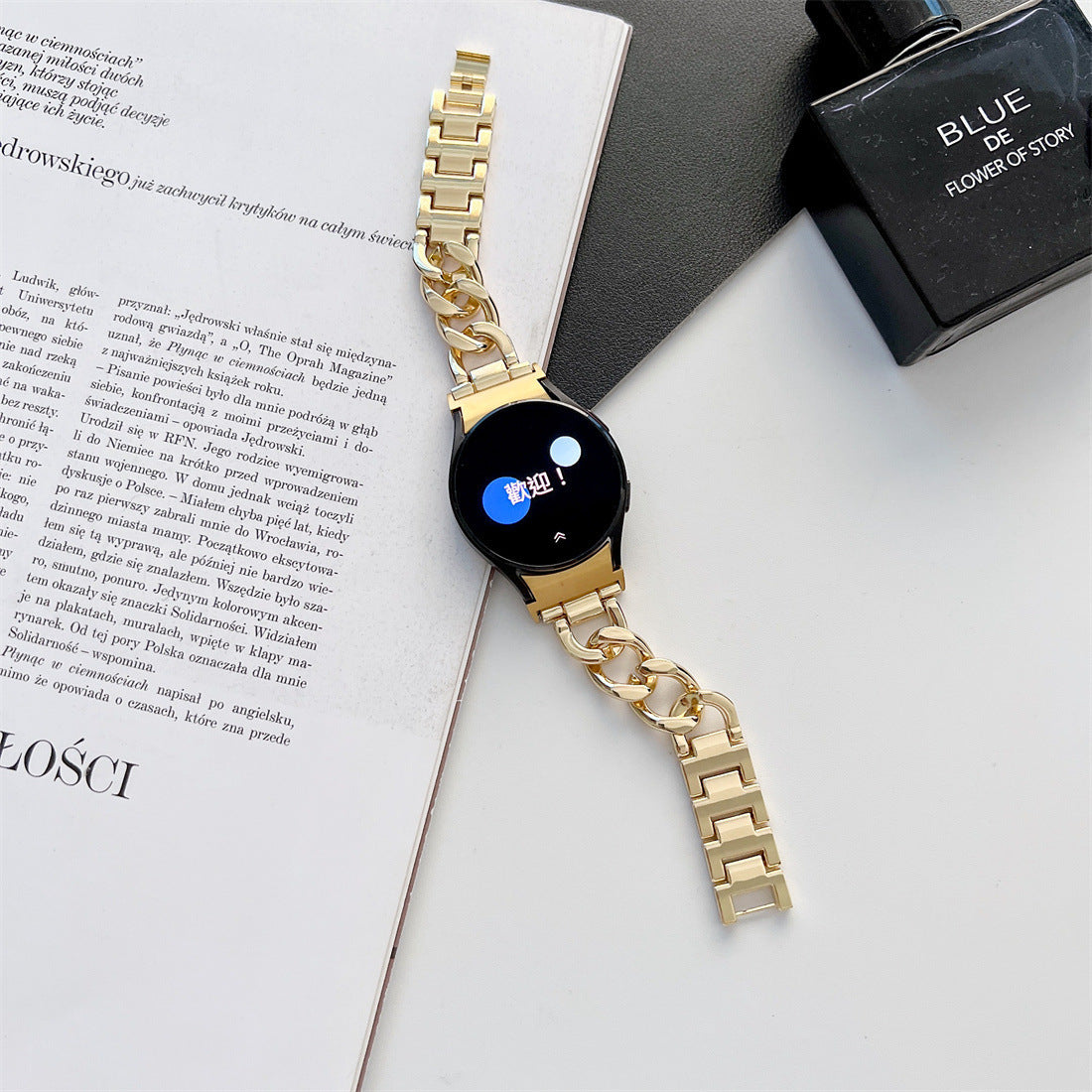 Unisex denim chain watch band