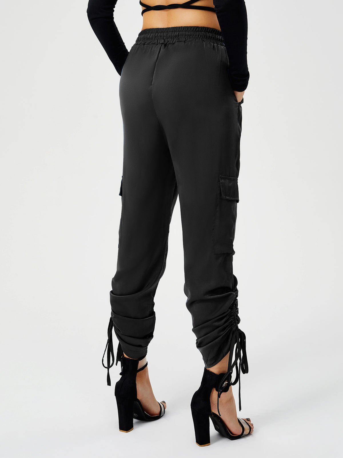 Alternate view: Women's satin jogger pants