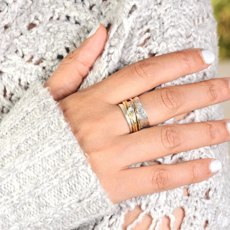 Alternate view: Unisex retro white ring