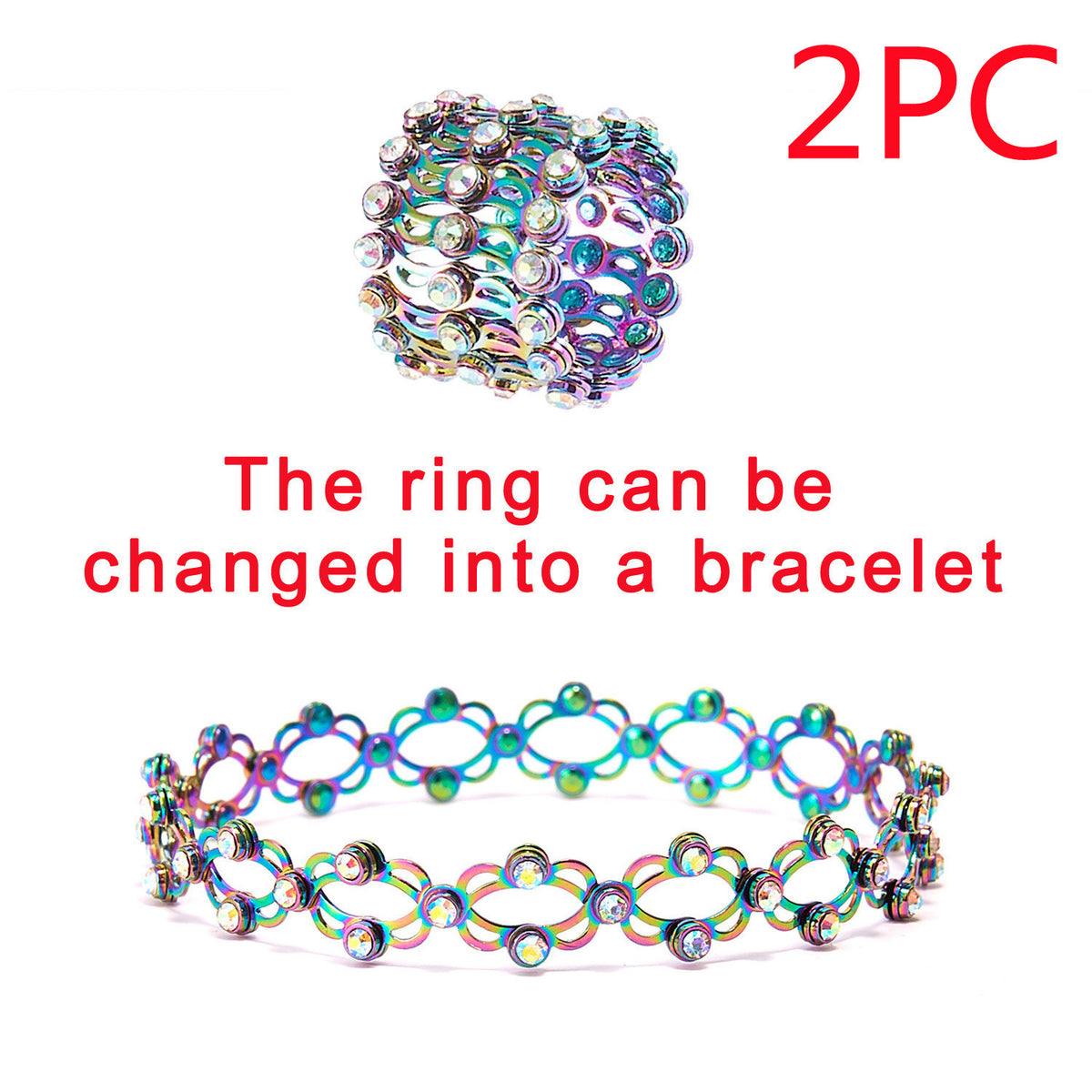 Women's 2 in 1 ring bracelet