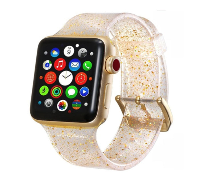 Women's gold silicone smart watch strap