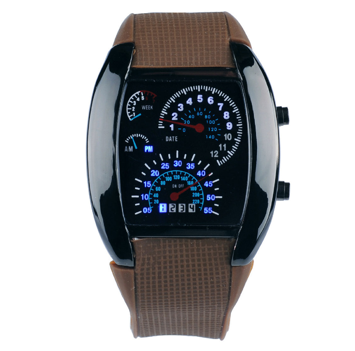 Unisex brown creative aircraft watch