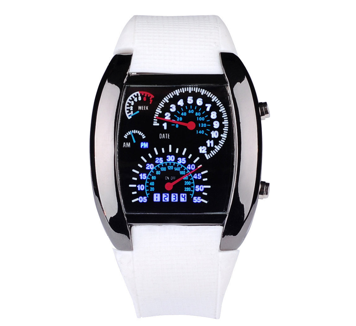 Unisex white creative aircraft watch