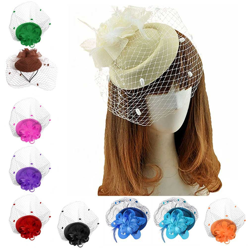 Women's net yarn fascinator