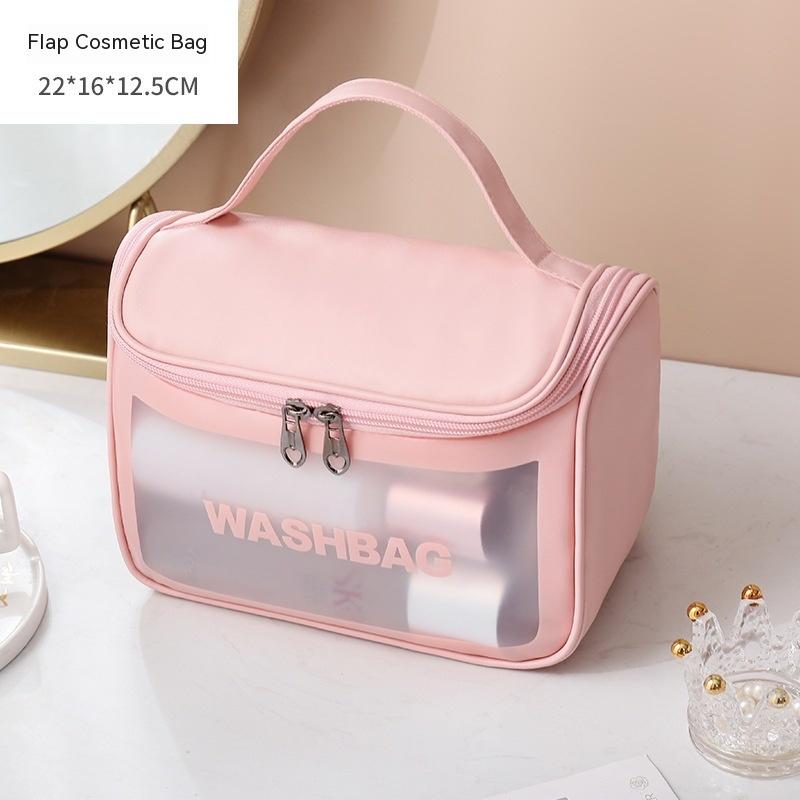 Unisex pink portable wash bag