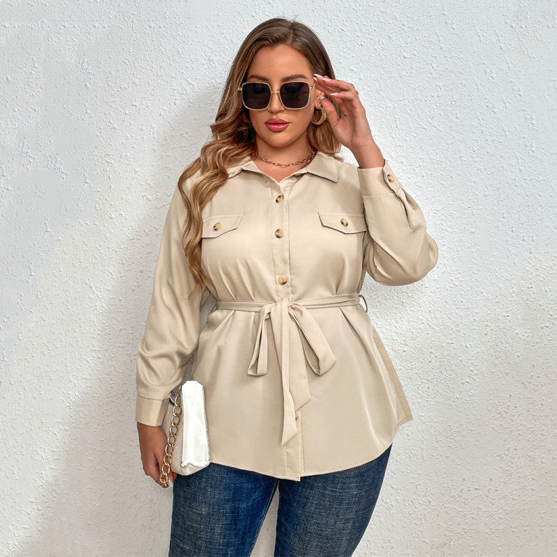 Women's apricot plus size blouse