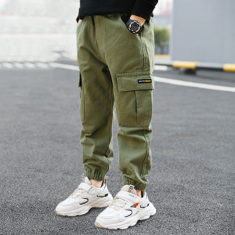 Boys army green summer overalls