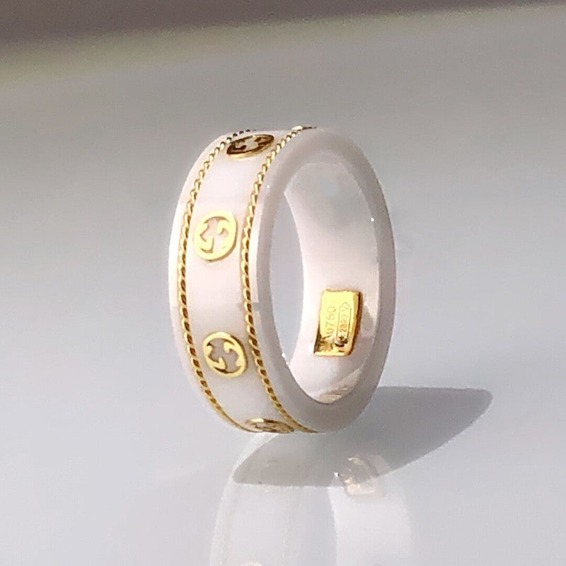 Unisex retro twist letter ring
