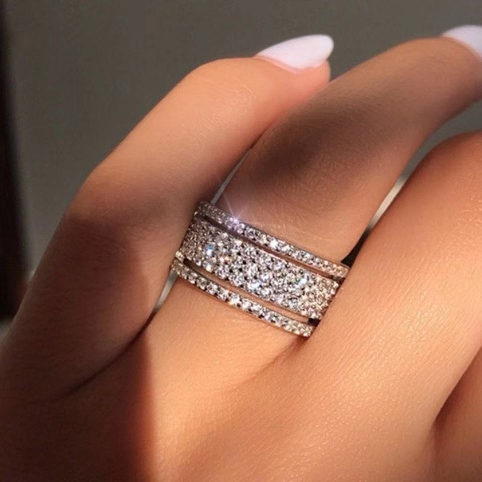 Alternate view: Women's wide silver love ring