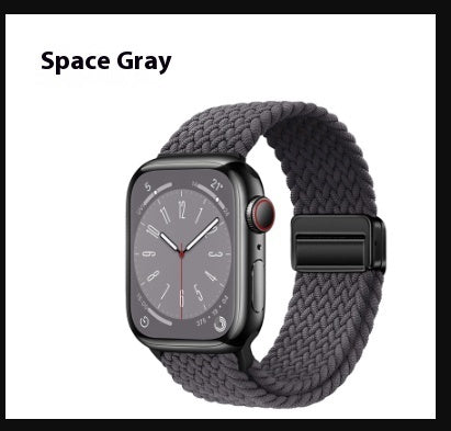 Unisex wave pattern space grey integrated watch band