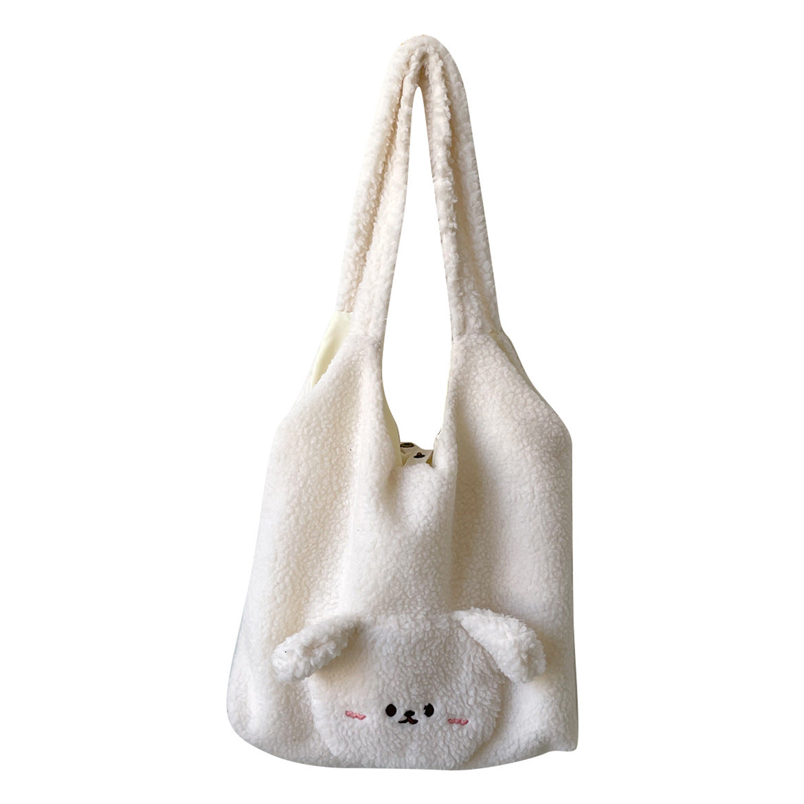 Women's 3D bear lamb wool bag