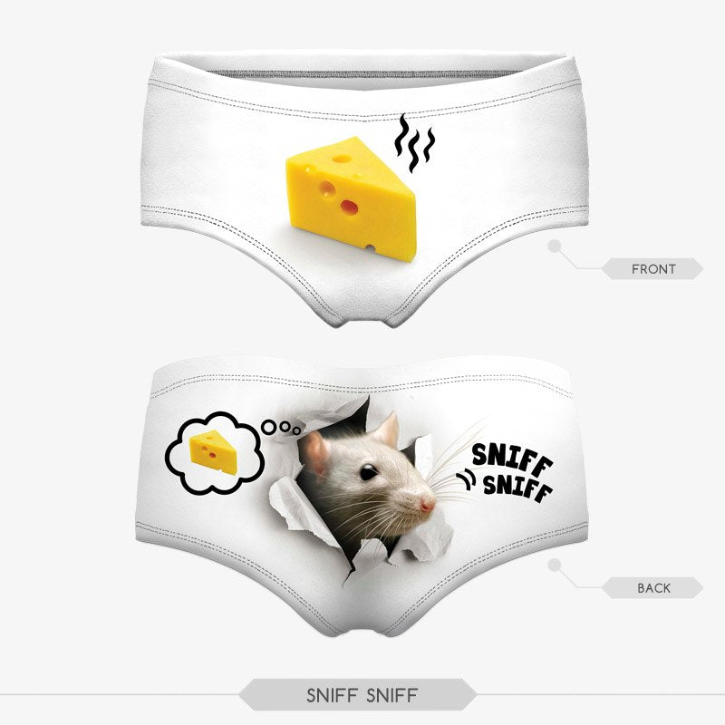 Women's 3D cat print panties