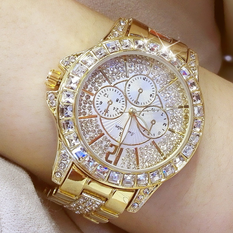 Square rhinestone bracelet watch - view 3