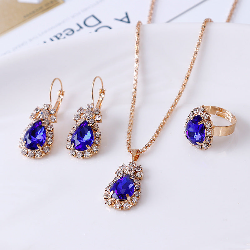 Women's necklace earrings & ring