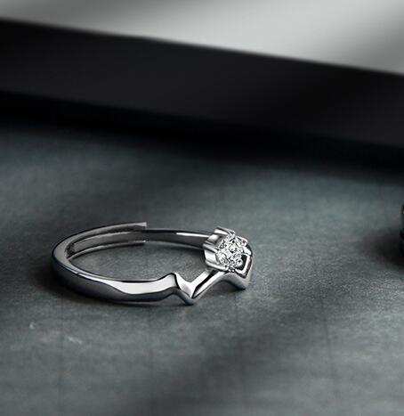 Unisex S925 sterling silver ring pair