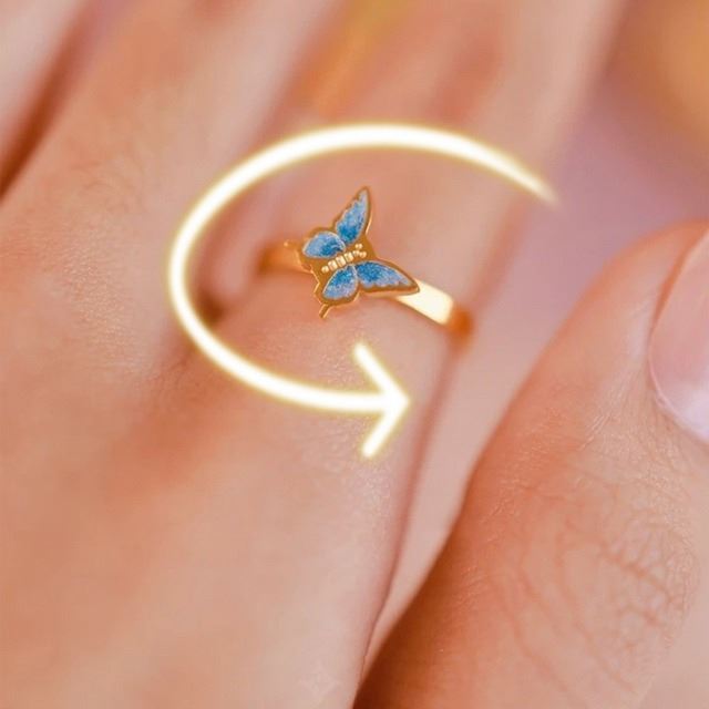 Alternate view: Women's fidget spinner ring