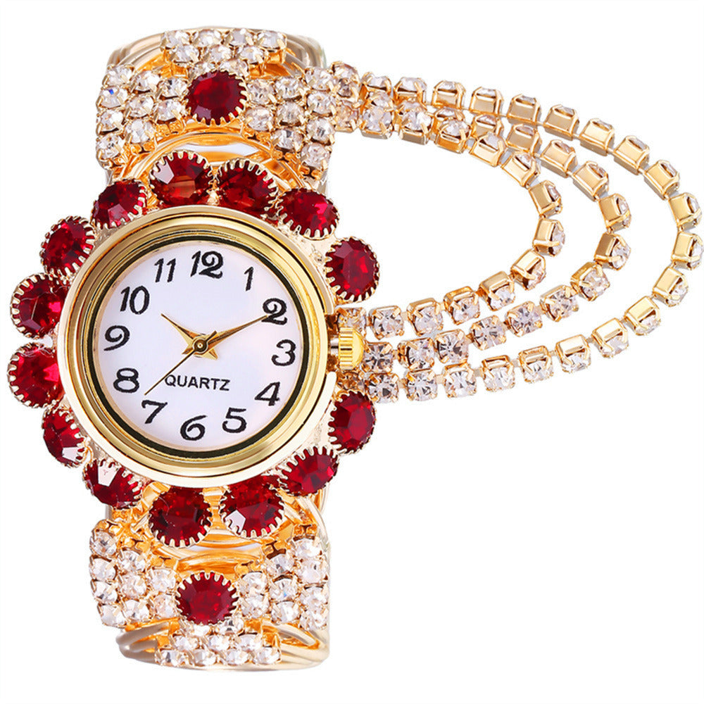 Women's diamond claw watch