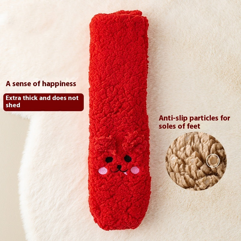 Fuzzy Coral Velvet Socks - view 2