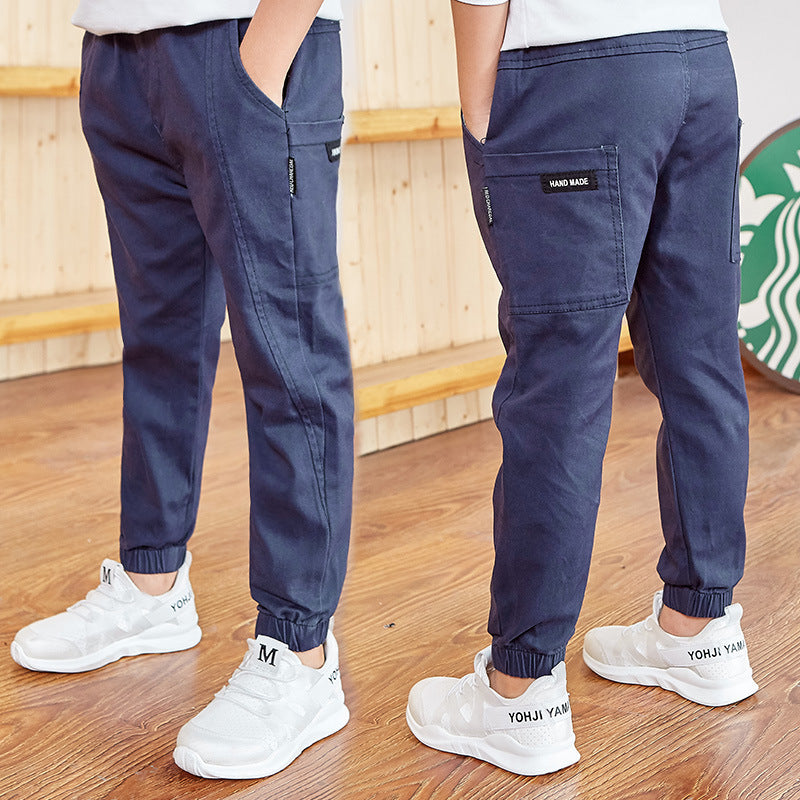 Boys dark blue thin summer trousers