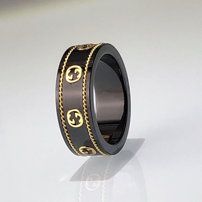 Unisex retro twist letter ring