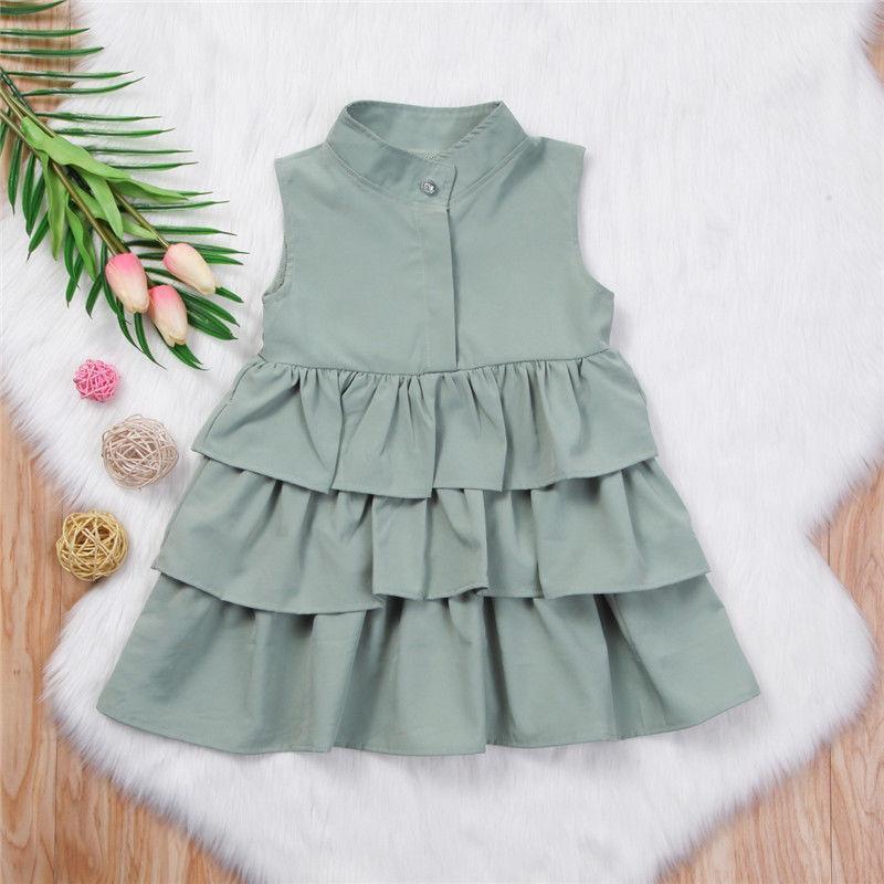 Girls solid sleeveless dress