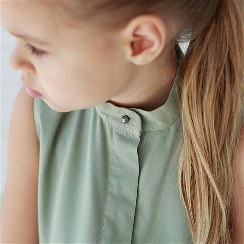 Girls solid sleeveless dress