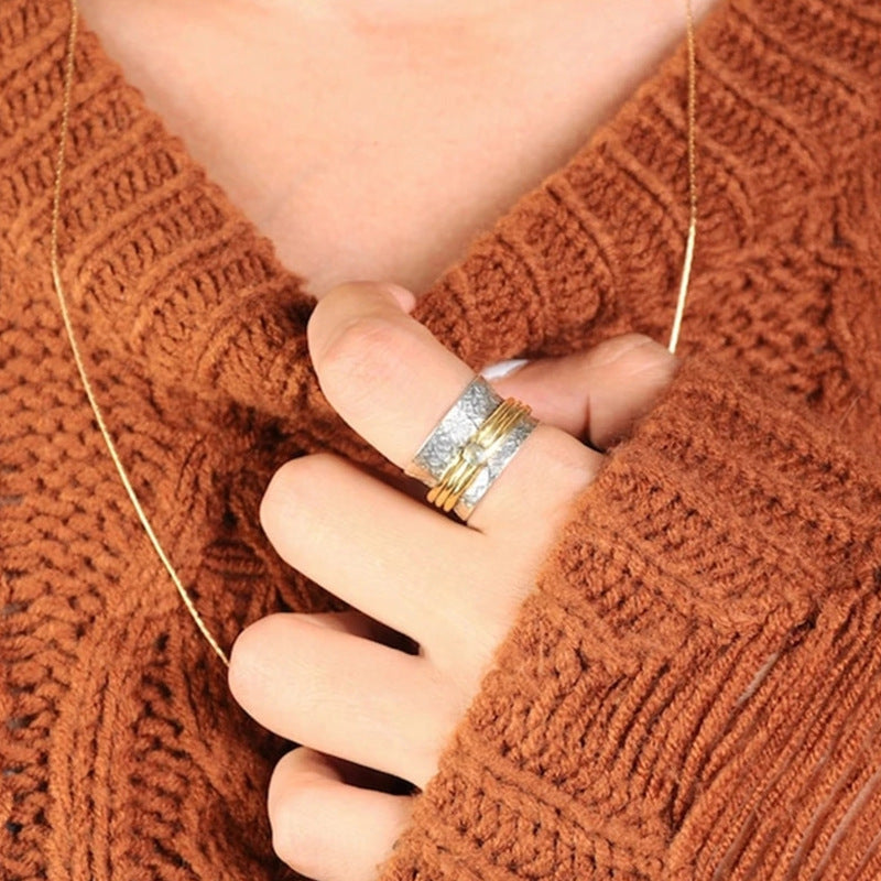 Unisex retro white ring