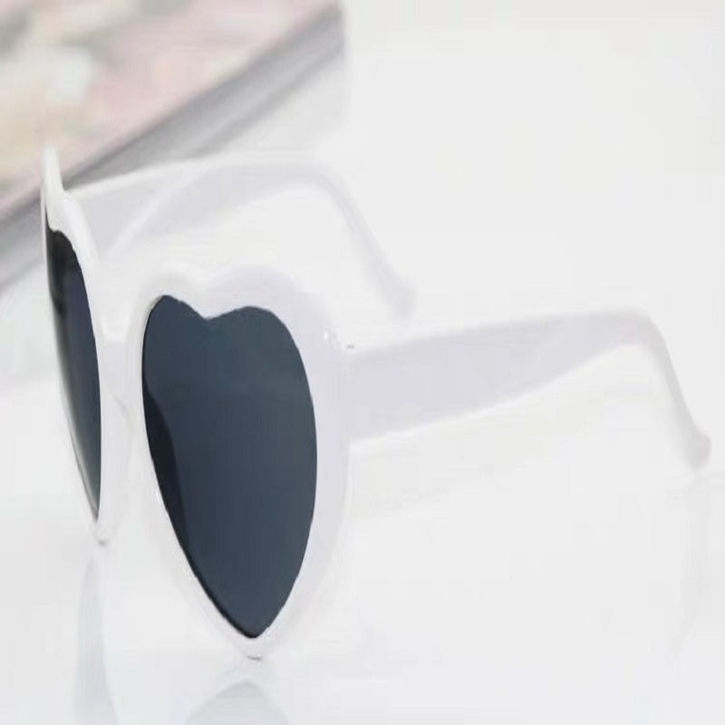 Women's white heart sunglasses