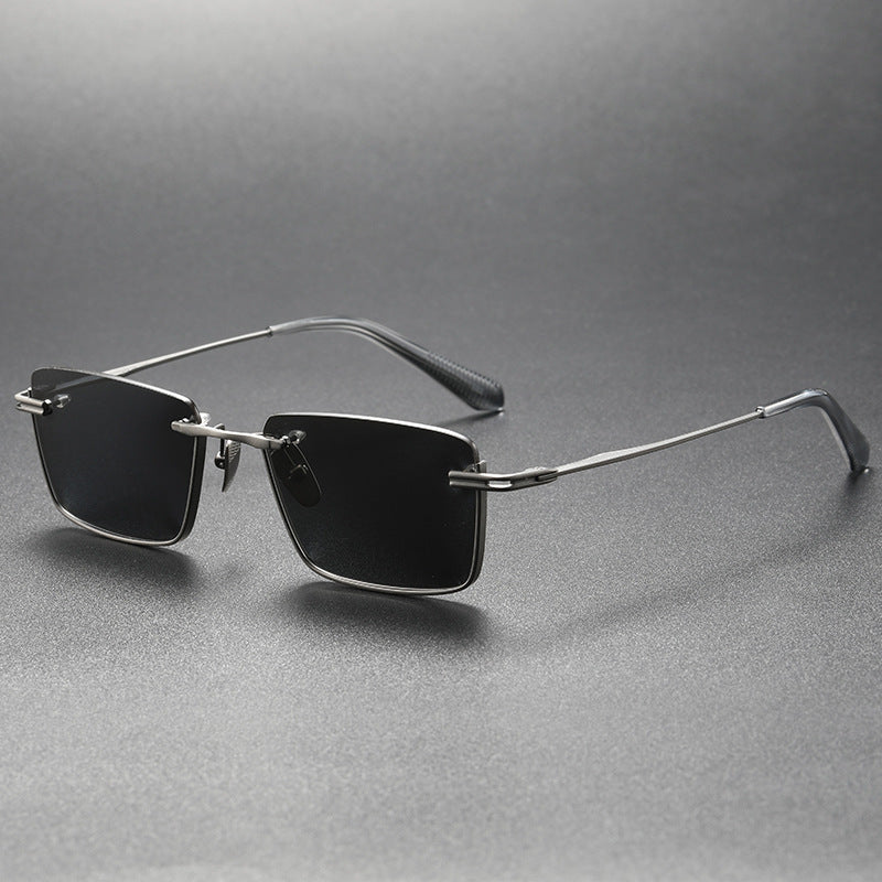 Women's gun frame black and gray titanium sunglasses