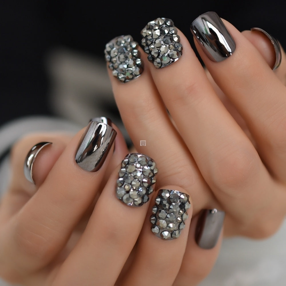 Women's metal false nails